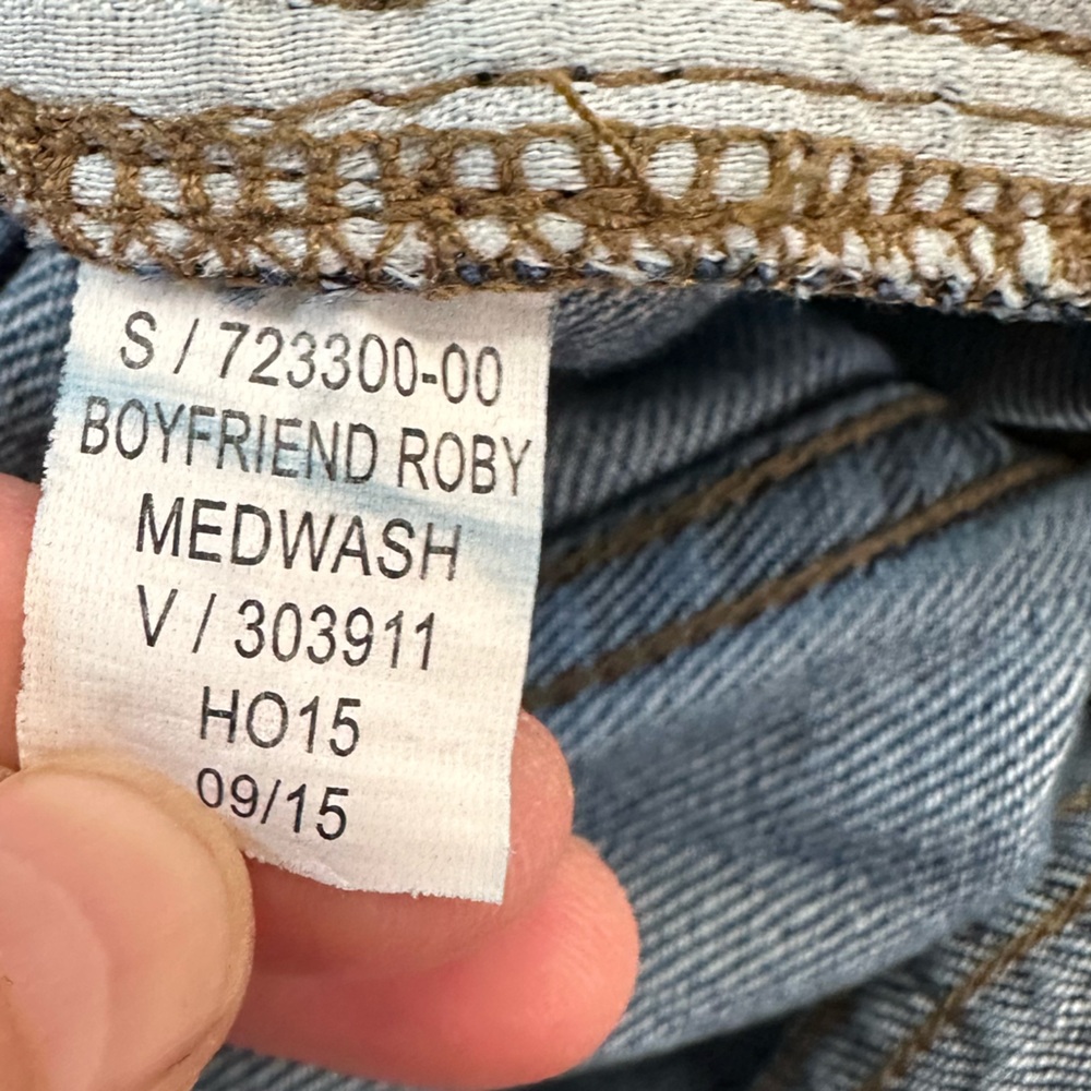 Banana Republic Medium Wash Blue Boyfriend Roby Paint Splatter Jeans Premium 30 - Picture 13 of 16